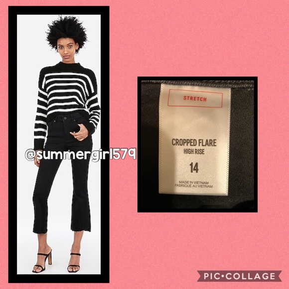 NWOT Express High Waisted Perfect Crop Flare Jean - Picture 2 of 3